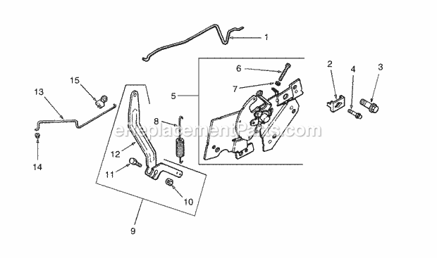 Engine Controls Diagram and Parts List for Z42 53AC305G100 Cub Cadet Lawn Mower